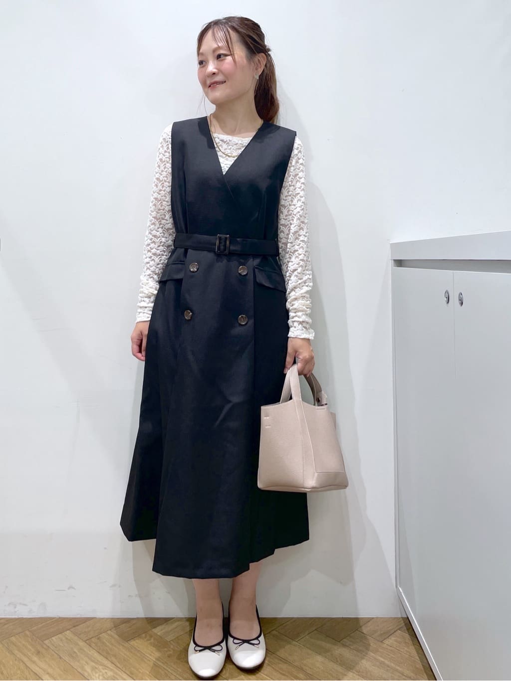 Junさんの「index｜モールレースシアートップス【洗濯機OK】」を使ったコーディネート