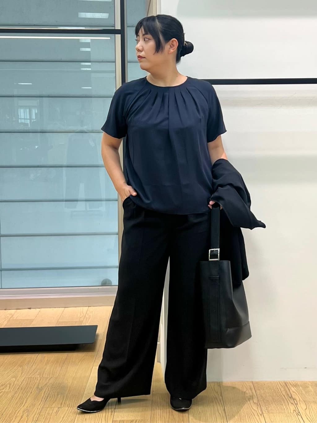 shimaさんの「INDIVI｜【軽く羽織れる！】ダブルジャケット」を使ったコーディネート