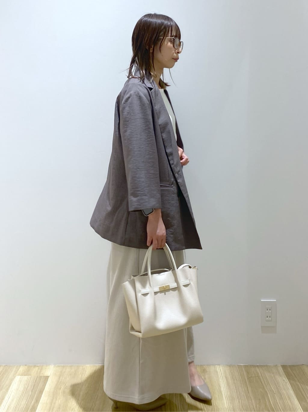 えりさんの「OPAQUE.CLIP｜リネンライクダブルジャケット【洗える】」を使ったコーディネート