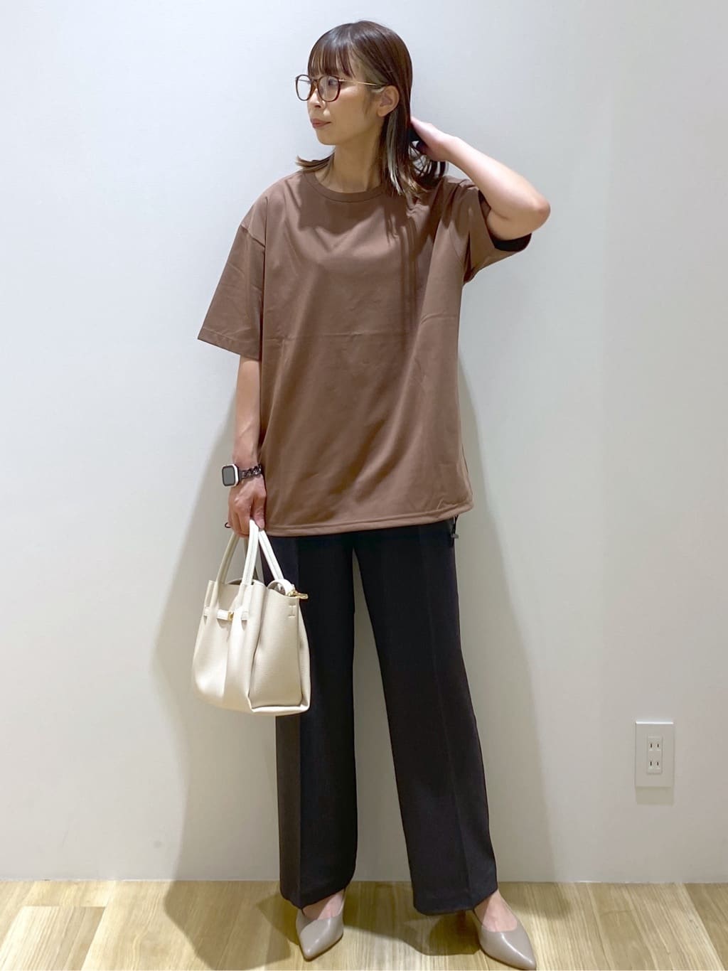 えりさんの「OPAQUE.CLIP｜裾ドロストTシャツ【洗濯機洗い可】」を使ったコーディネート