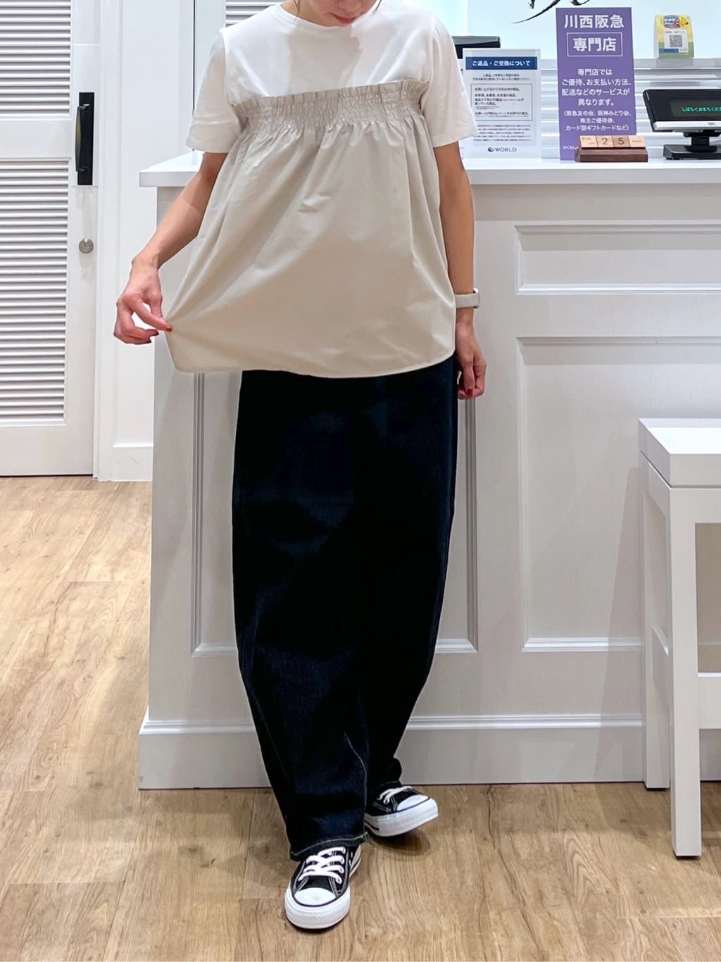 canaさんの「Dessin｜【洗える】デニムカーブパンツ」を使ったコーディネート