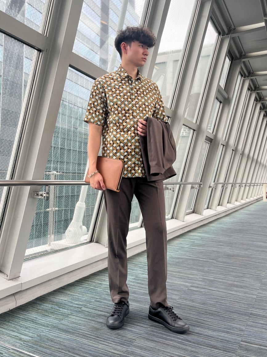 Tsubasaさんの「TAKEO KIKUCHI｜【ベーシック】レザー クラッチバッグ」を使ったコーディネート