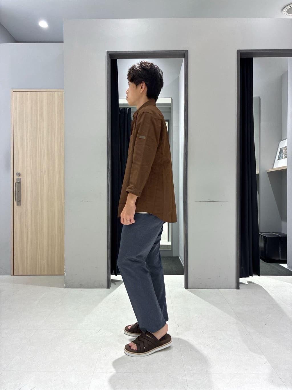 わいずみさんの「TAKEO KIKUCHI｜【COOL CITY WEAR】DotAir（R）サッカー シャツ」を使ったコーディネート