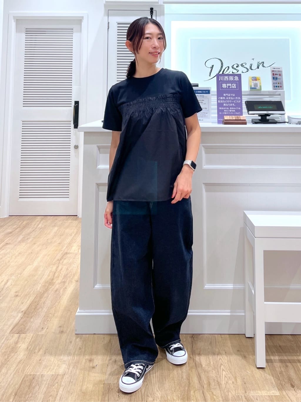 canaさんの「Dessin｜【洗える】デニムカーブパンツ」を使ったコーディネート