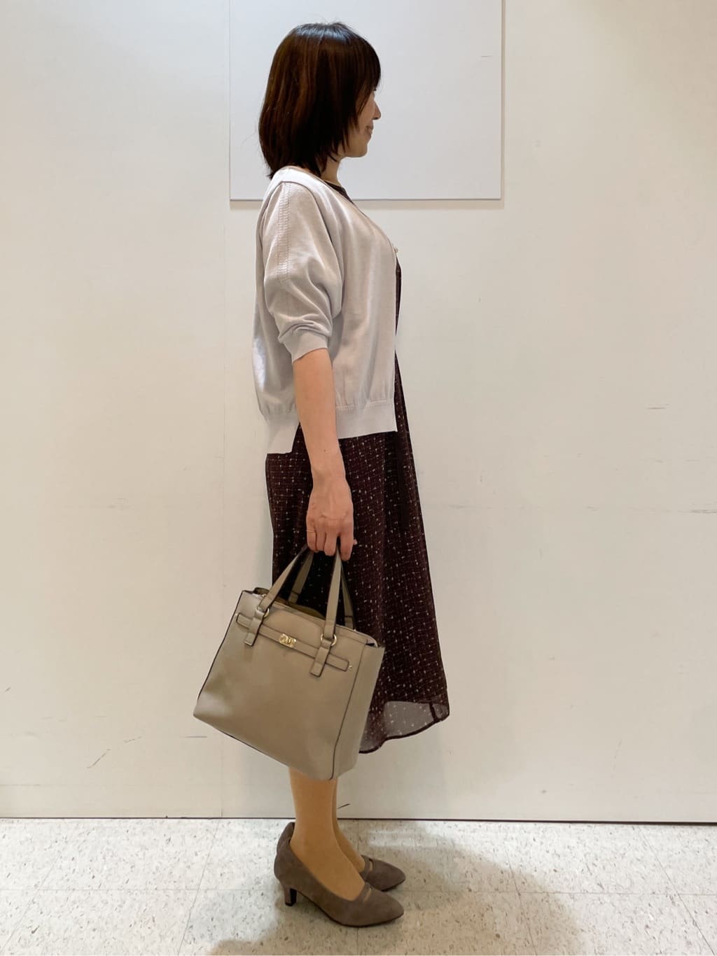 めいさんの「Reflect｜【WEB先行カラーあり／マシンウォッシュ可／ナローベルト付き】オフボディツイードチェックワンピース」を使ったコーディネート