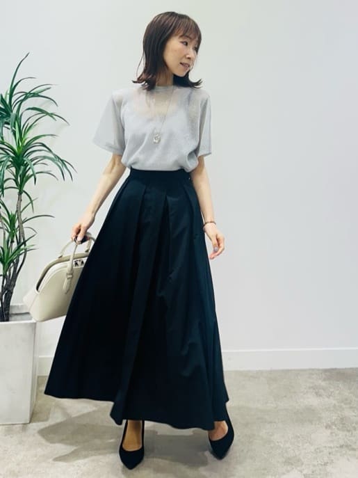 Miwaさんの「UNTITLED｜【洗える】ラメシアーTシャツ」を使ったコーディネート