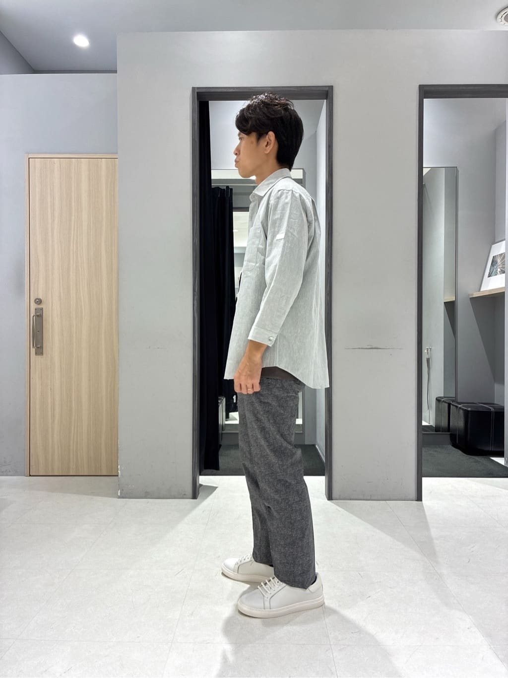 わいずみさんの「TAKEO KIKUCHI｜【COOL CITY WEAR】テーラードTシャツ /接触冷感」を使ったコーディネート