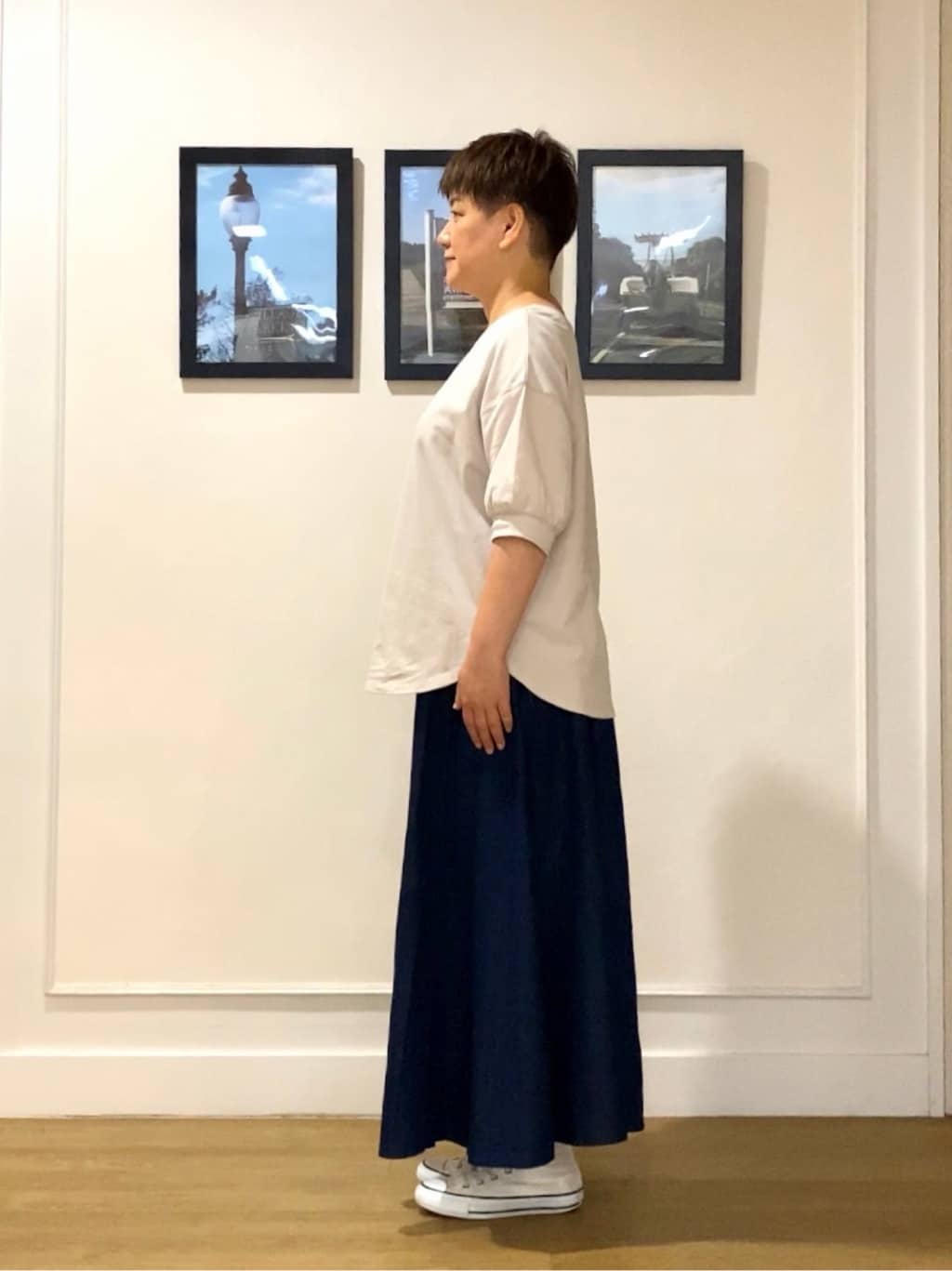 Hiroさんの「Dessin｜【360度可愛い/前後2WAY/洗える】ライトコットンヘンリーカットソー」を使ったコーディネート