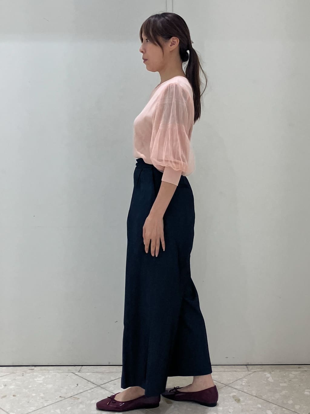  Maruさんの「OPAQUE.CLIP｜《5色展開》マジョリカプリーツスリーブニット【洗濯機洗い可】」を使ったコーディネート