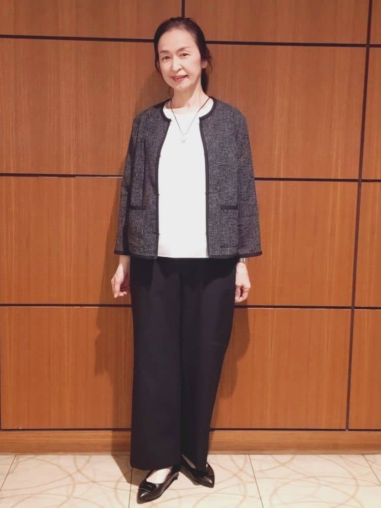Kさんの「Reflect｜【軽い着心地】メッシュツイードジャケット」を使ったコーディネート