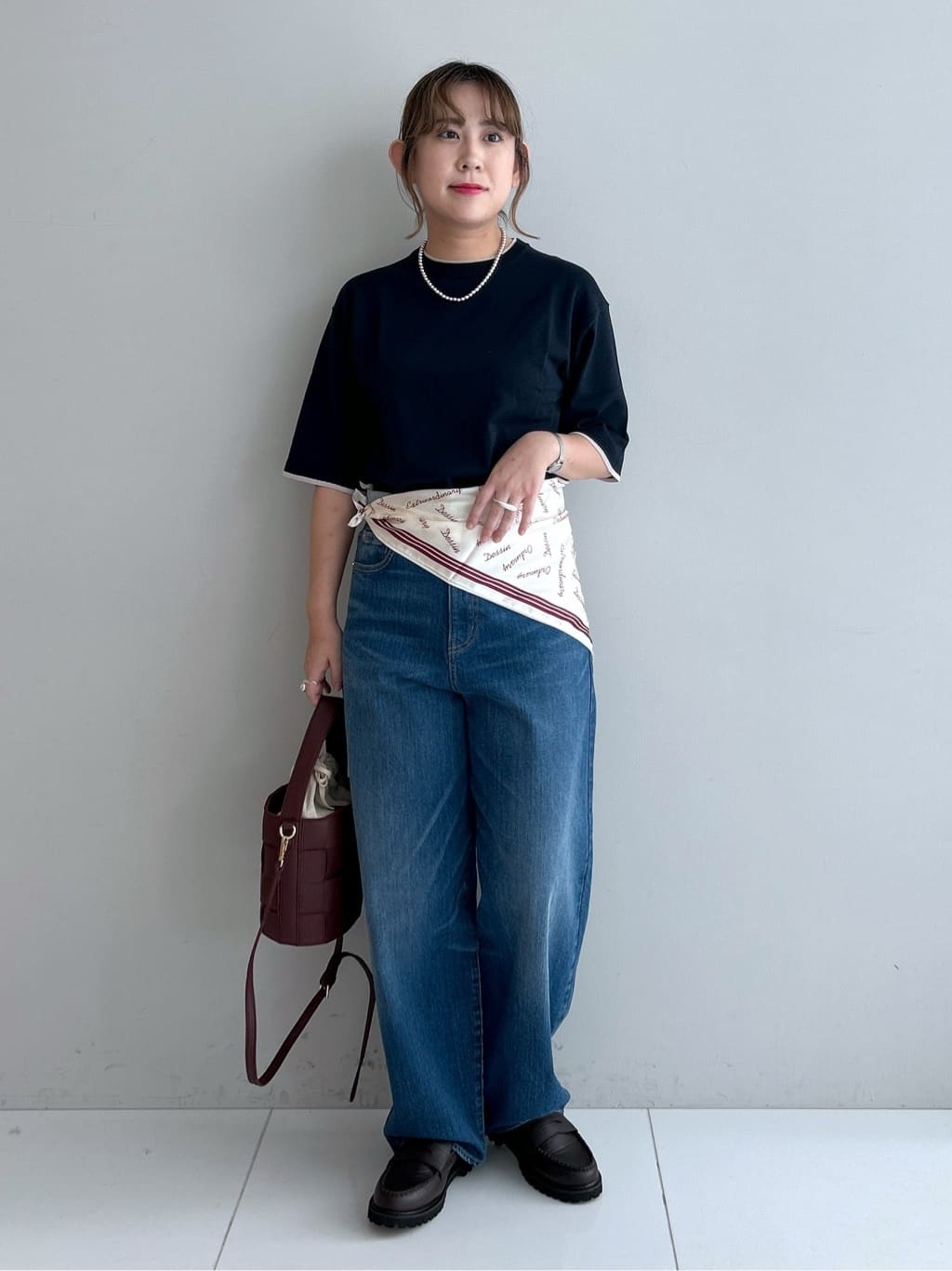 Hirokaさんの「Dessin｜【洗える】バイカラーショート丈ニット」を使ったコーディネート