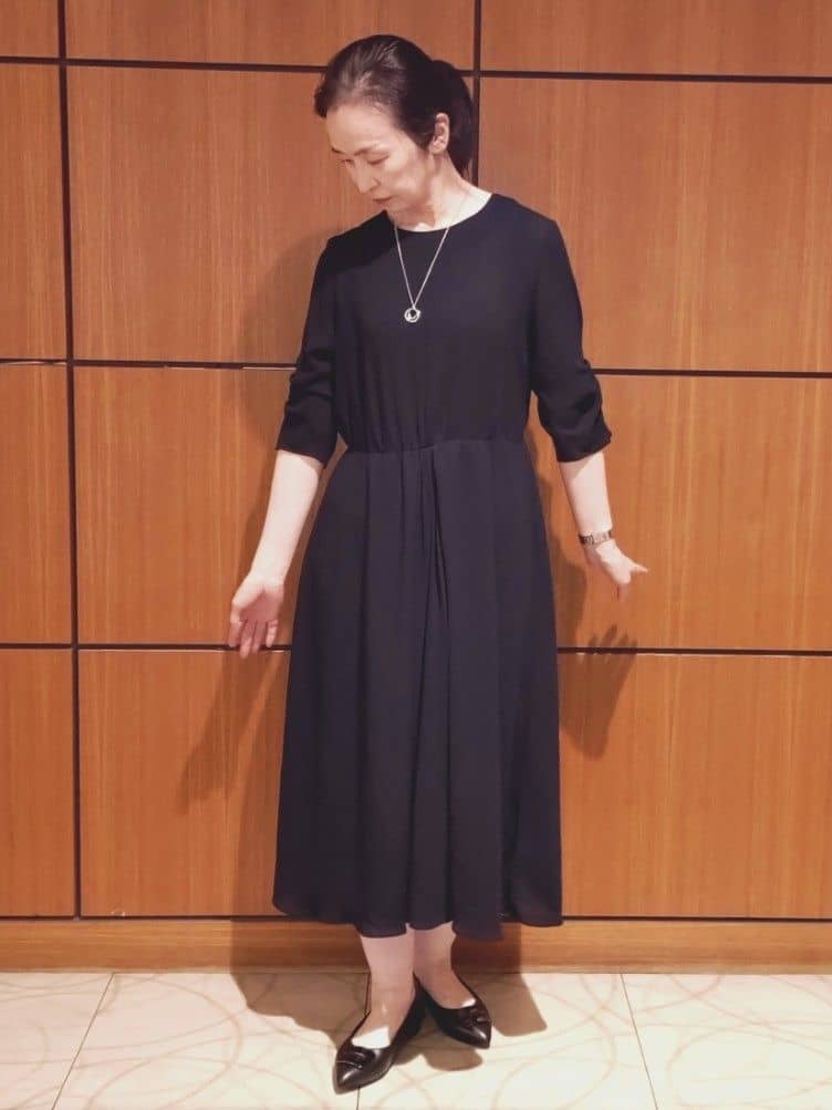 Kさんの「Reflect｜【吸水速乾／防しわ】シルキープリーツワンピース」を使ったコーディネート
