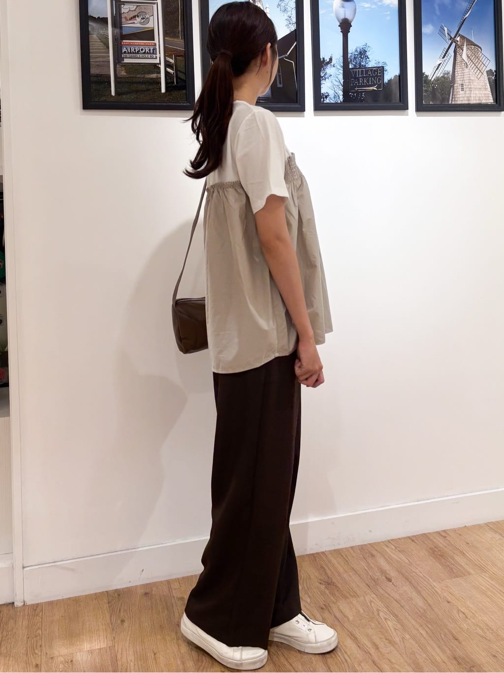 Ririkaさんの「Dessin｜【ウエストゴム・洗える】アウトポケットワイドパンツ（XS～L）」を使ったコーディネート