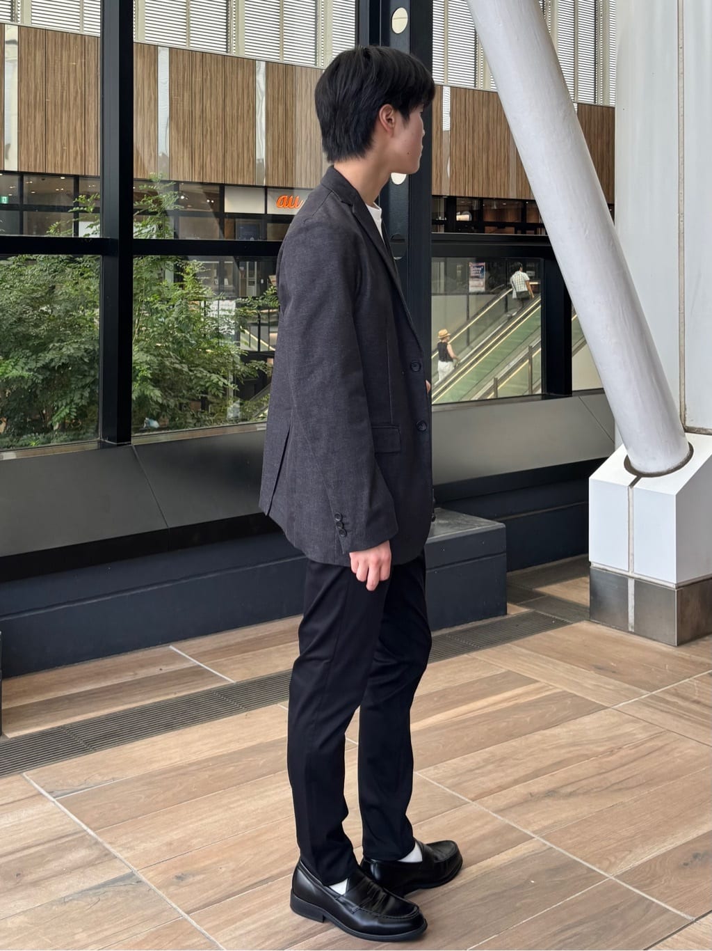 うらしーさんの「THE SHOP TK｜エバーデニムジャケット【色落ちしにくい/洗濯機OK/ストレッチ/セットアップ可】」を使ったコーディネート