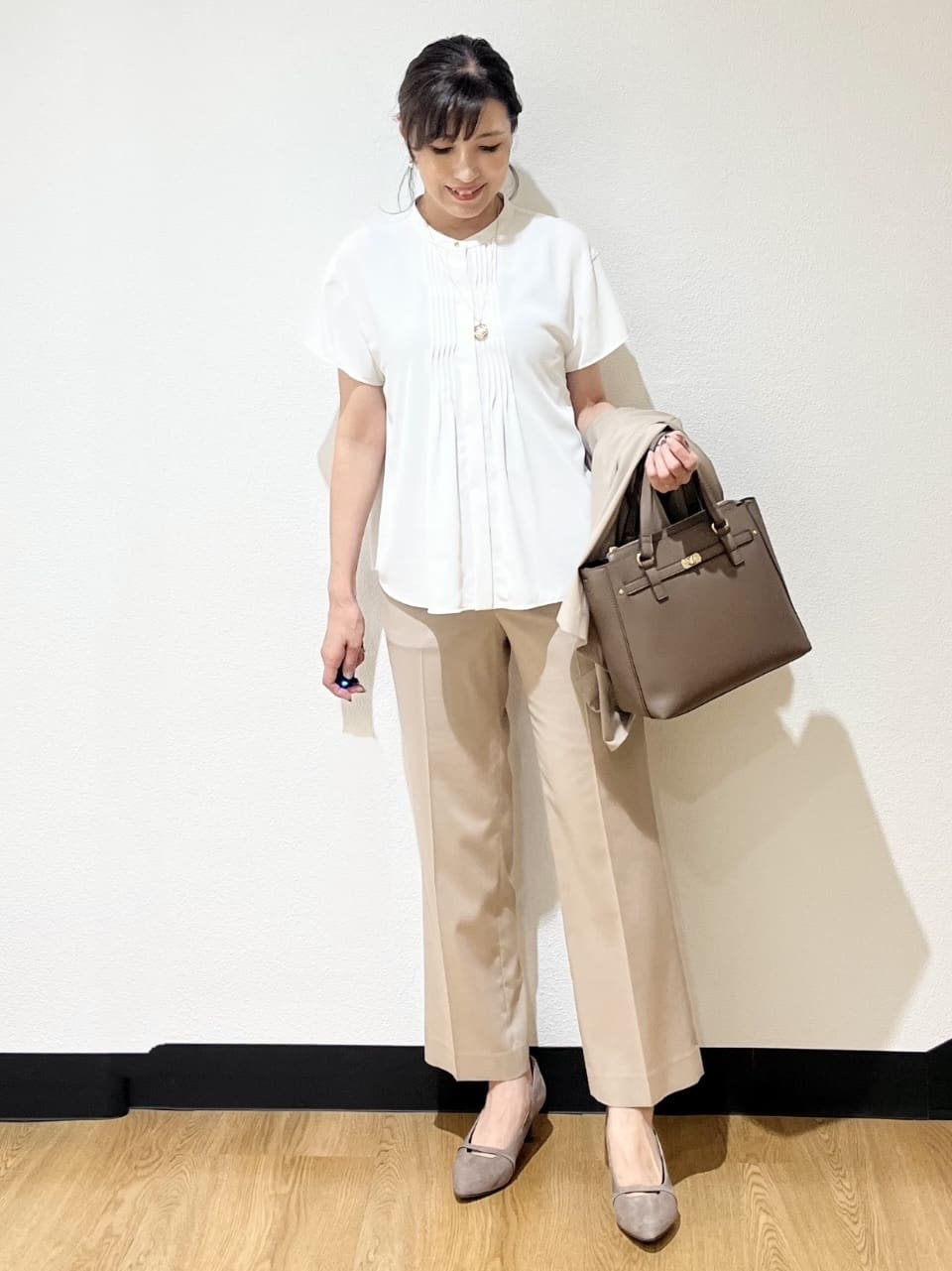 ayaさんの「Reflect｜【洗える／セットアップ可】ストレートラインパンツ」を使ったコーディネート