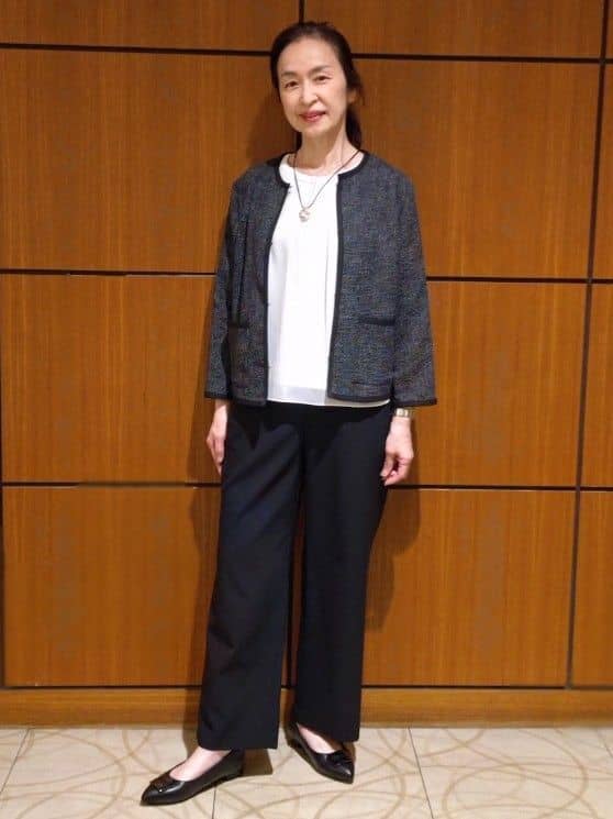 Kさんの「Reflect｜【軽い着心地】メッシュツイードジャケット」を使ったコーディネート
