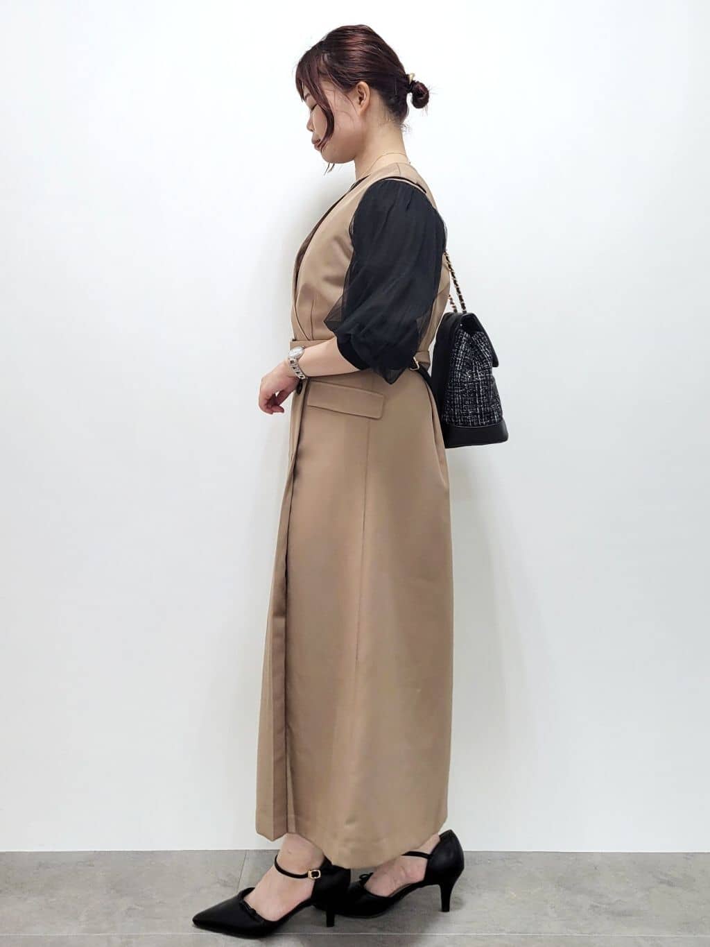 kinaさんの「index｜《5色展開》マジョリカプリーツスリーブニット【洗濯機洗い可】」を使ったコーディネート
