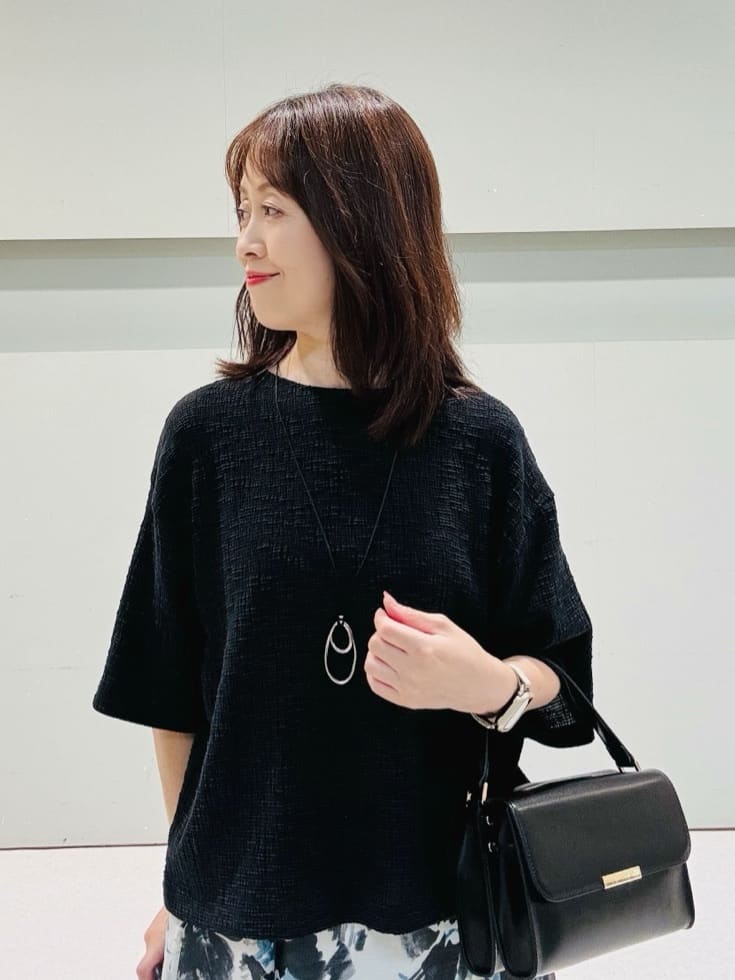 makiさんの「UNTITLED｜【五分袖/ジャージトップス】スラブカールマイヤープルオーバー」を使ったコーディネート