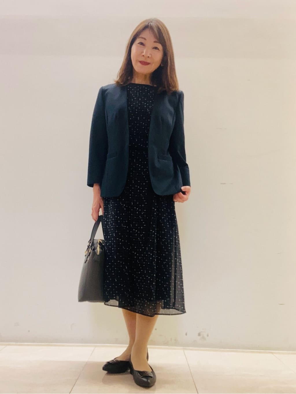 kurodaさんの「Reflect｜【WEB先行カラーあり／マシンウォッシュ可／ナローベルト付き】オフボディツイードチェックワンピース」を使ったコーディネート