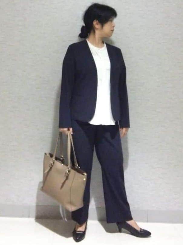 sakoさんの「Reflect｜【洗える／セットアップ可】ノーカラージャケット」を使ったコーディネート