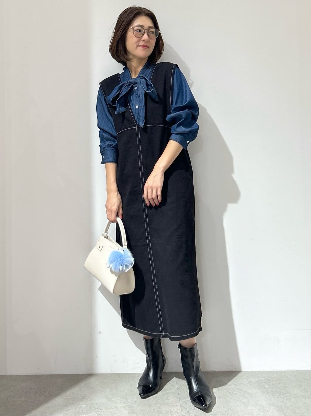 NAKAさんの「OPAQUE.CLIP｜配色ステッチジャンスカ【洗濯機洗い可】」を使ったコーディネート