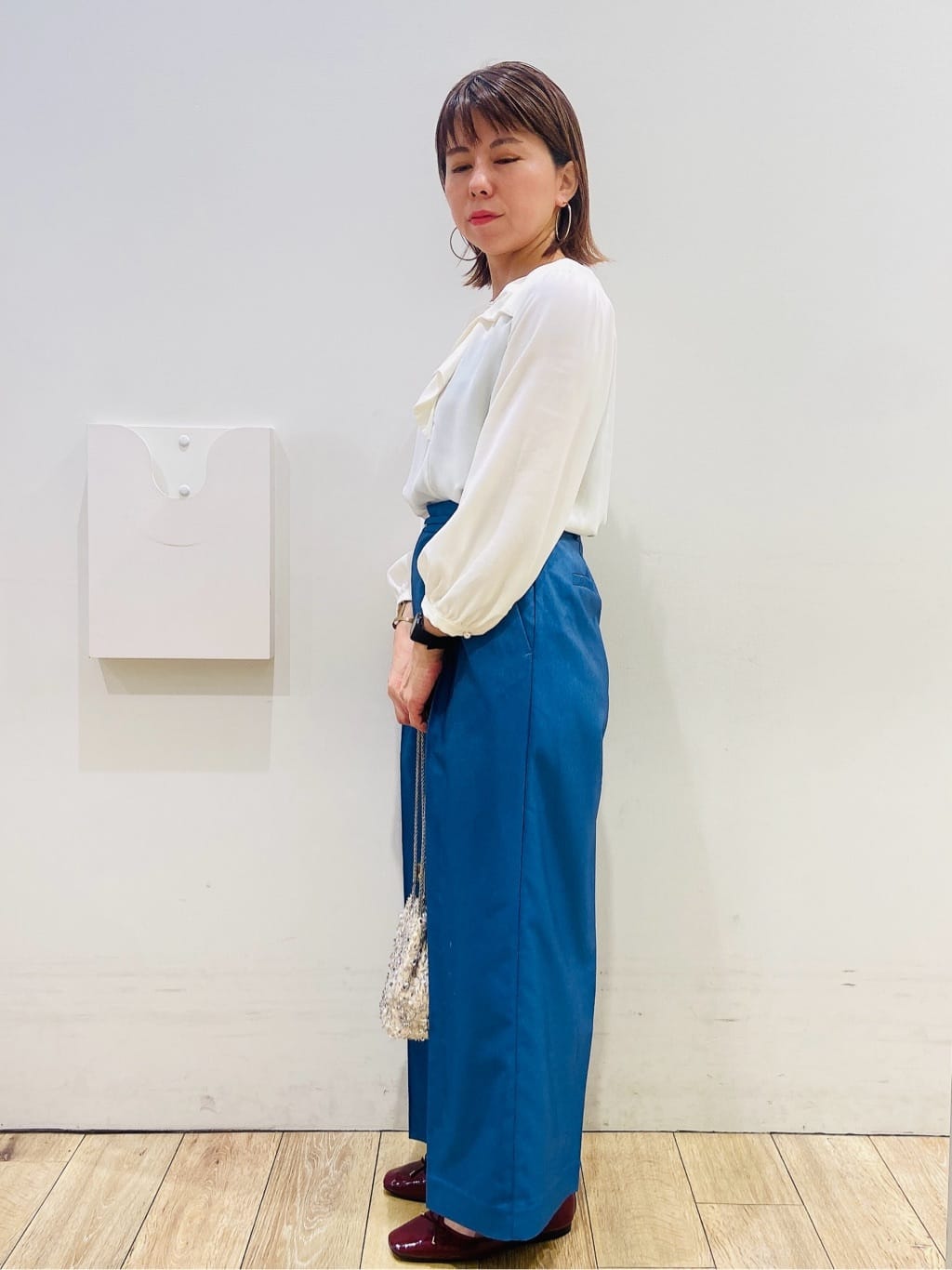 YUKOさんの「index｜パール調リボンブラウス【洗濯機洗い可／イージーアイロン】」を使ったコーディネート