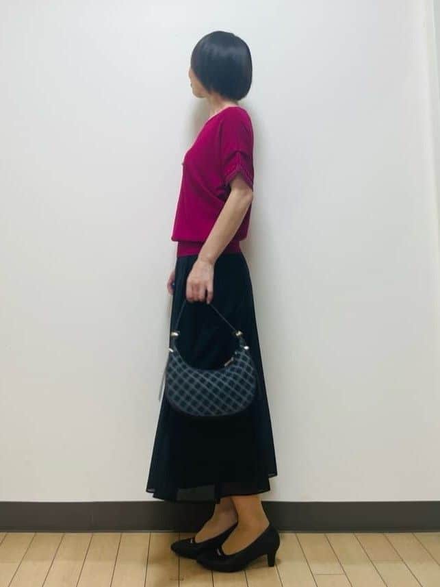 Riiさんの「Reflect｜【選べる7色◎／手洗い可／二の腕カバー】半袖ニット」を使ったコーディネート