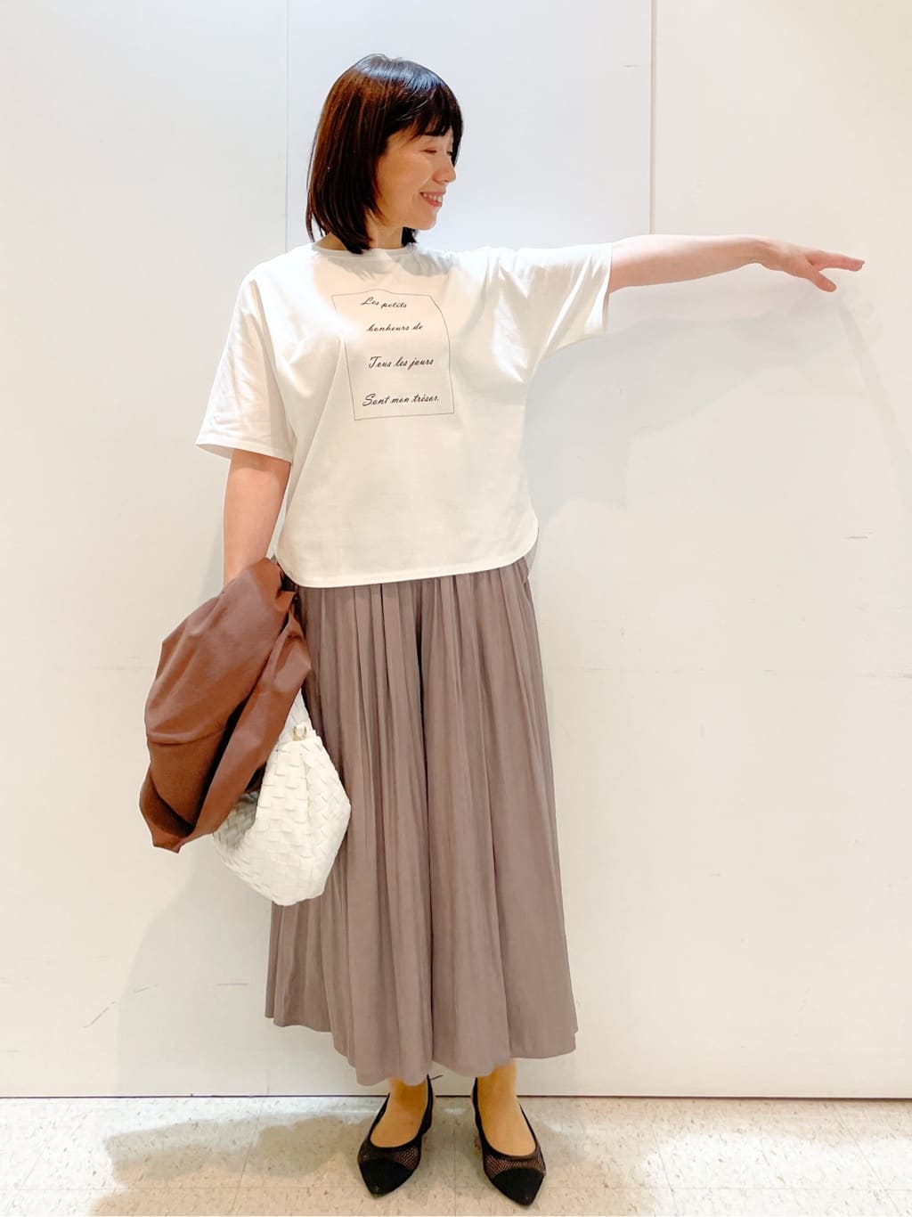 めいさんの「Reflect｜【ウエストゴム仕様／長く着られる◎】スカーチョパンツ」を使ったコーディネート