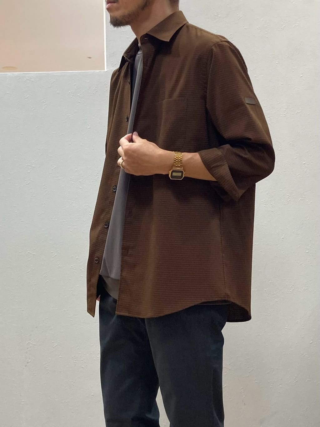 シュンさんの「TAKEO KIKUCHI｜【COOL CITY WEAR】DotAir（R）サッカー シャツ」を使ったコーディネート