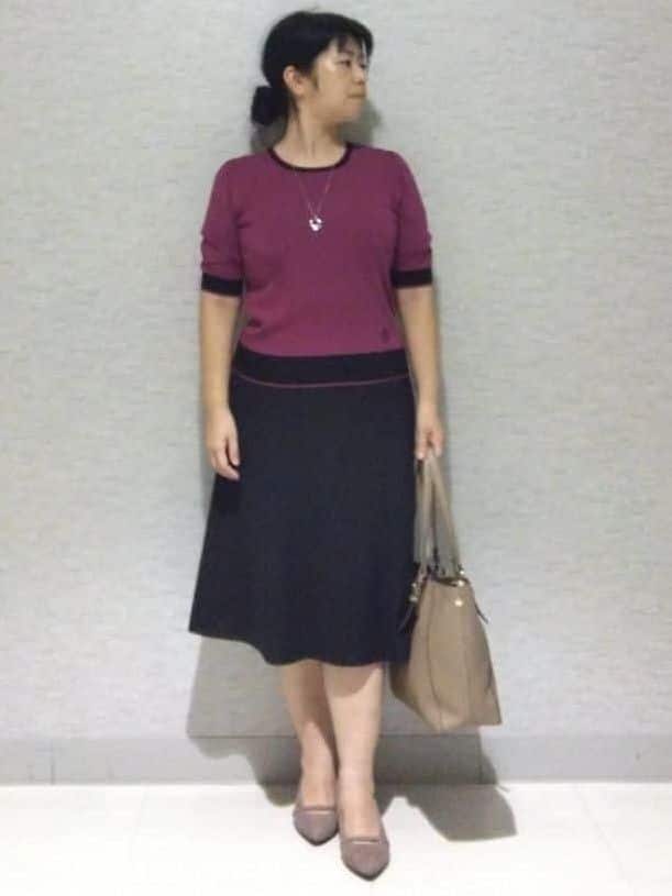 sakoさんの「Reflect｜【WEB先行カラーあり／手洗い可／アンサンブル可】バイカラーカーディガン」を使ったコーディネート