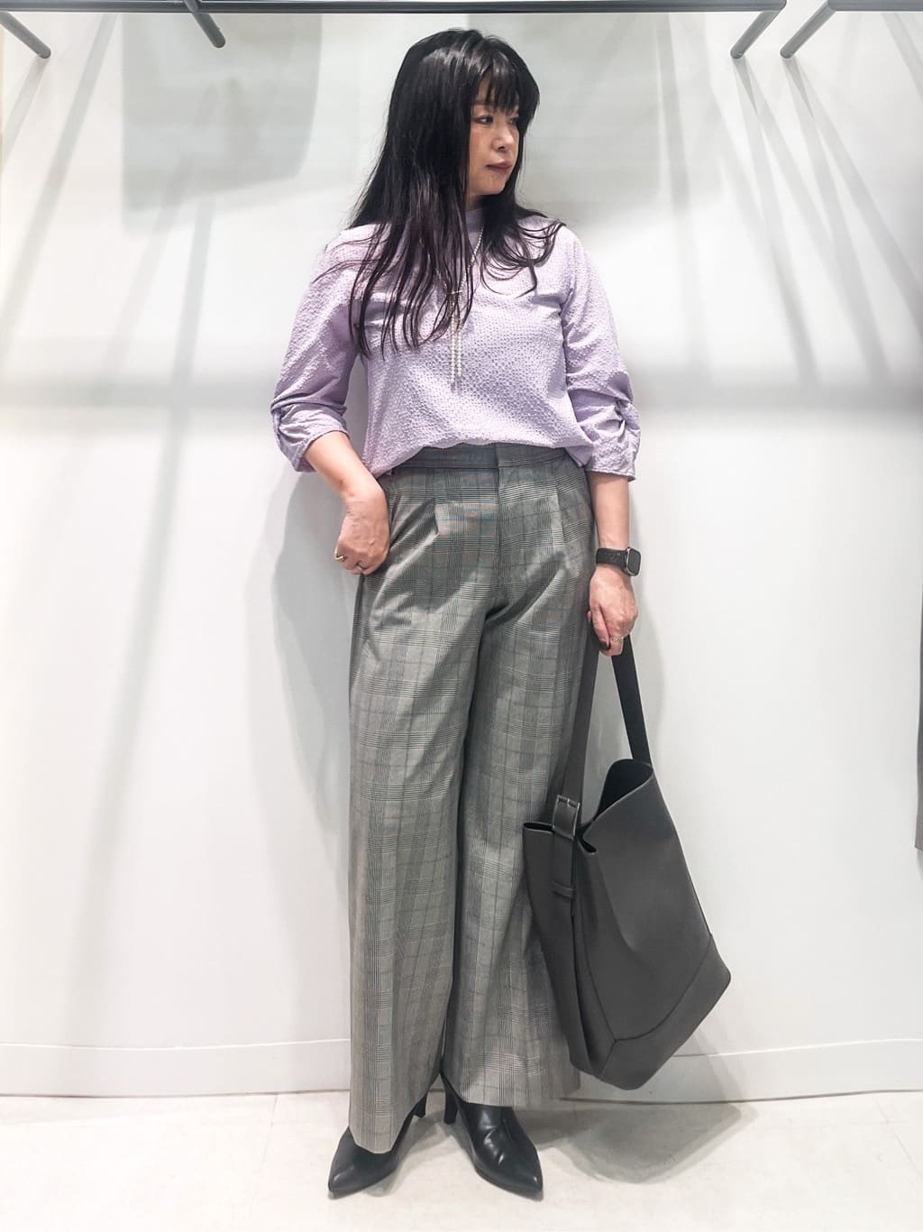 Kuwa-Pさんの「INDIVI｜【洗える／セットアップ可能】凹凸ストレッチ素材ダブルジャケット」を使ったコーディネート