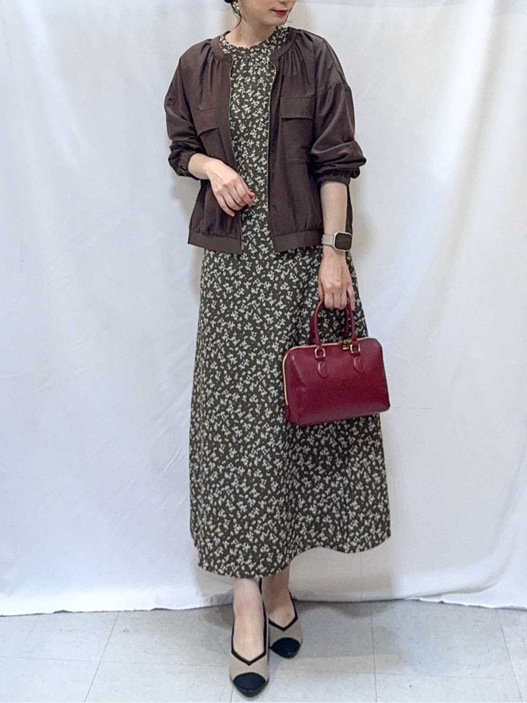 𝐇𝐢𝐫𝐨𝐦𝐢さんの「SHOO･LA･RUE｜【S-LL】寒暖差のある時期に 大人上品なシアーブルゾン」を使ったコーディネート