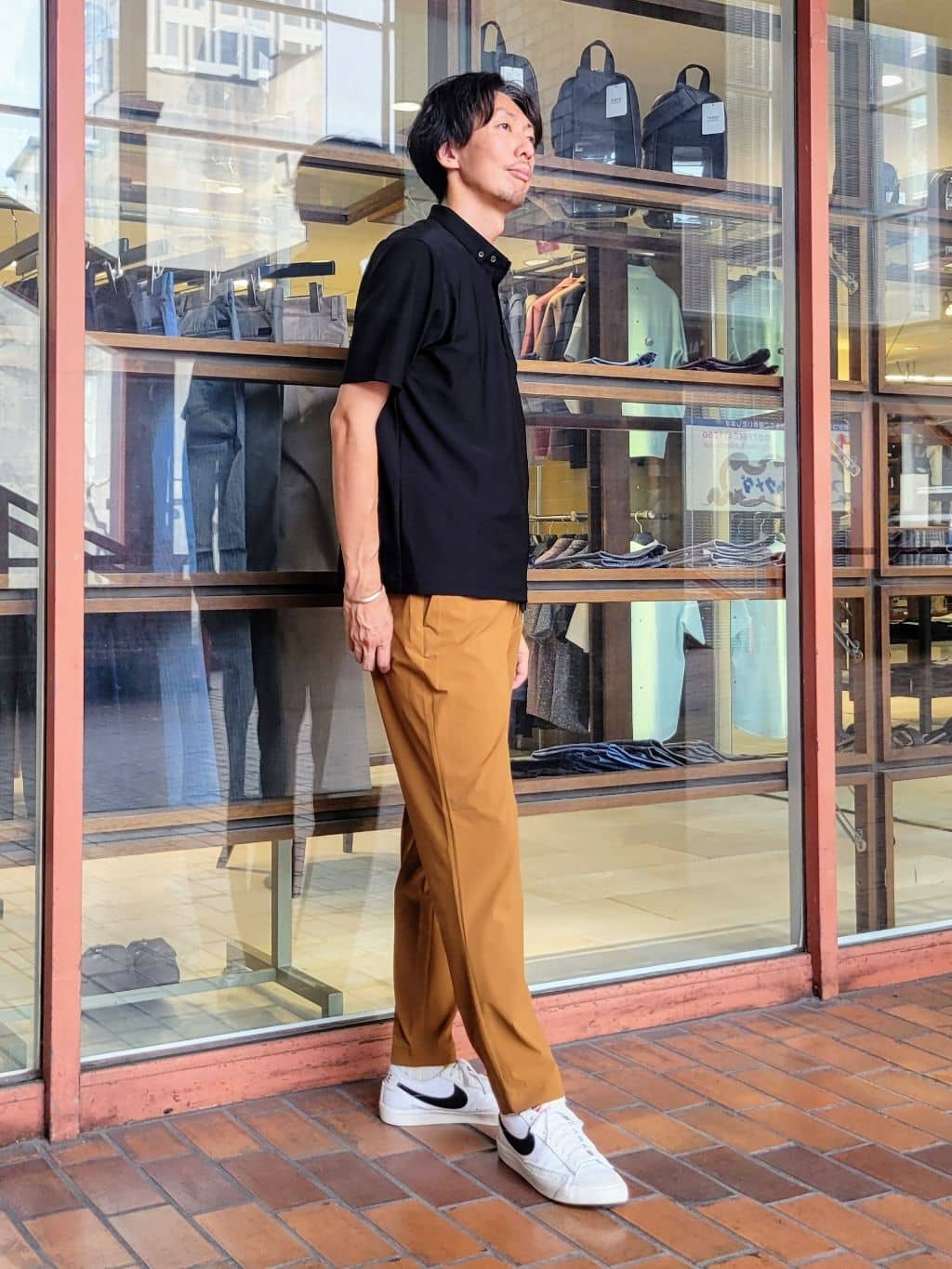 piroyaさんの「TAKEO KIKUCHI｜【COOL CITY WEAR】エアートール ポロシャツ /接触冷感・通気性」を使ったコーディネート