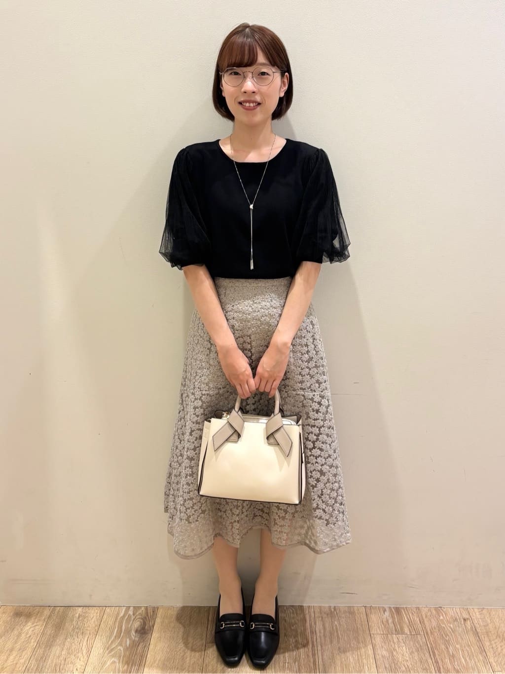 honamiさんの「index｜《5色展開》マジョリカプリーツスリーブニット【洗濯機洗い可】」を使ったコーディネート