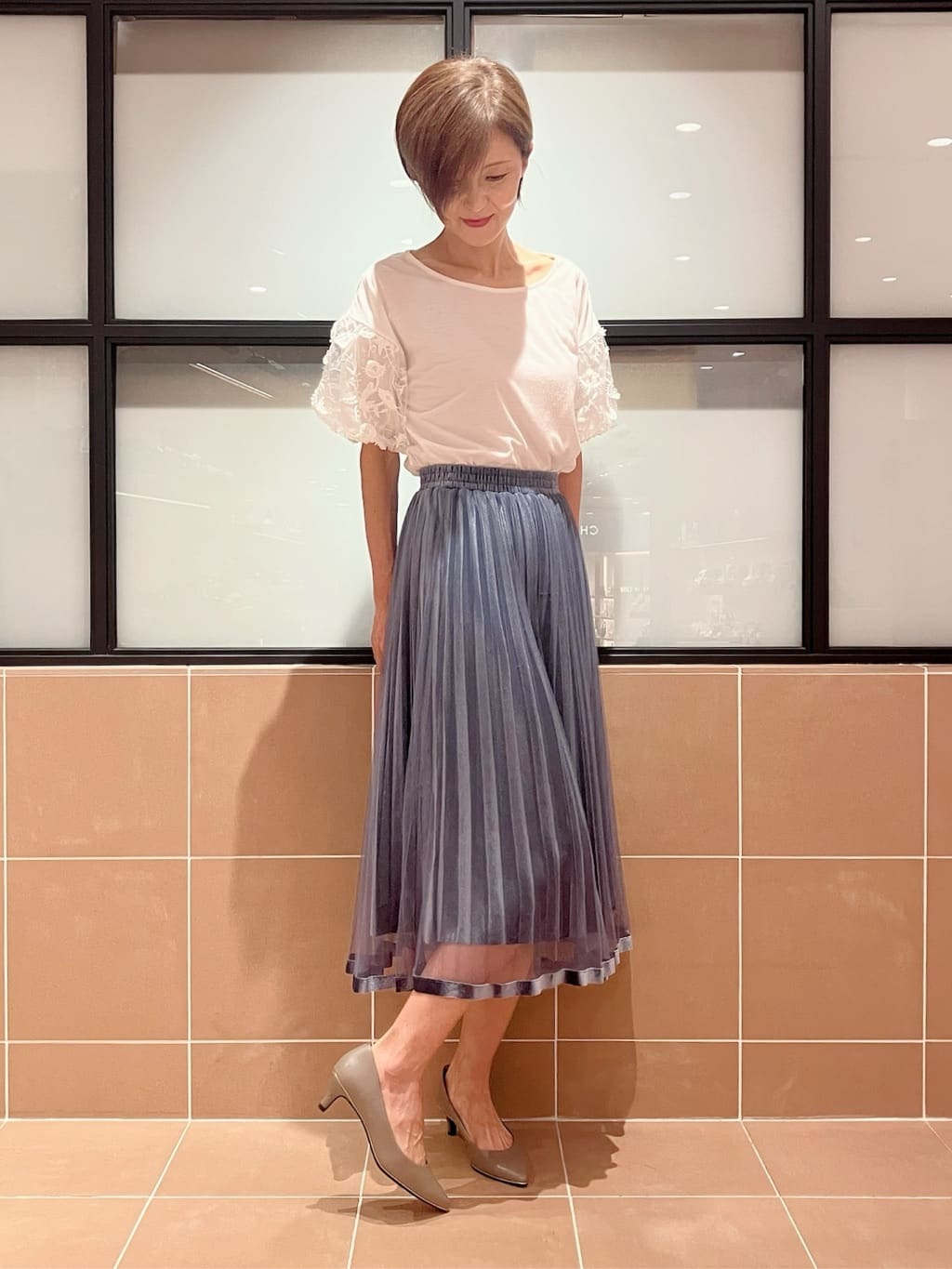 Ｋさんの「ESPERANZA｜【レイン対応/12時間パンプス】約5.5cm　歩きやすくて疲れにくい」を使ったコーディネート