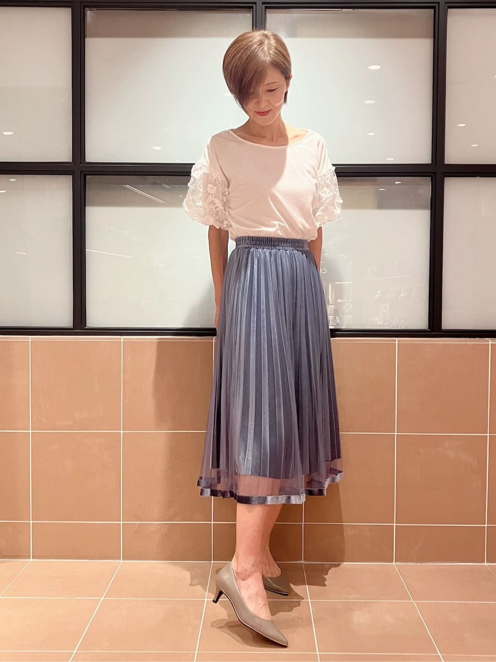 Ｋさんの「ESPERANZA｜【レイン対応/12時間パンプス】約5.5cm　歩きやすくて疲れにくい」を使ったコーディネート