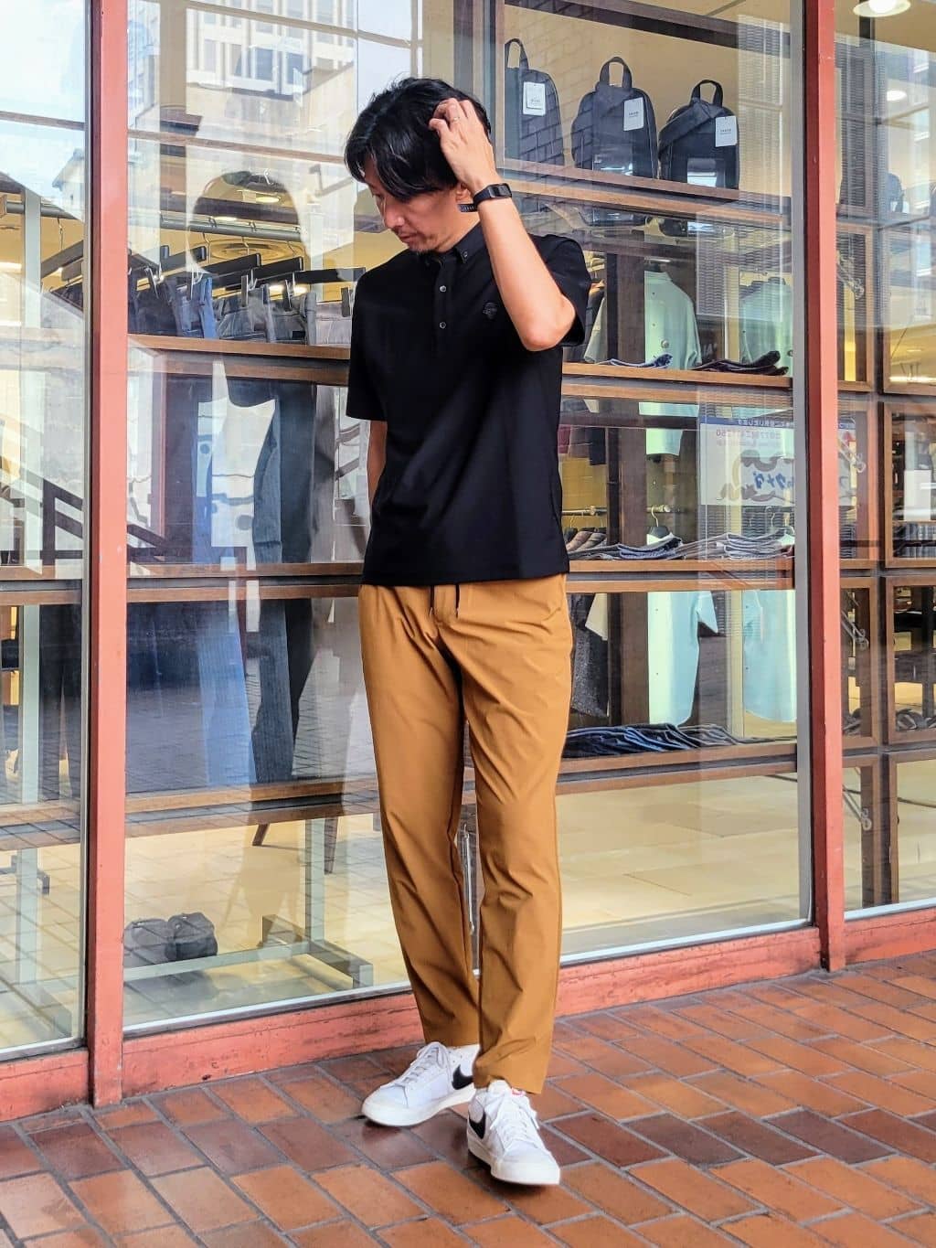 piroyaさんの「TAKEO KIKUCHI｜【COOL CITY WEAR】エアートール ポロシャツ /接触冷感・通気性」を使ったコーディネート