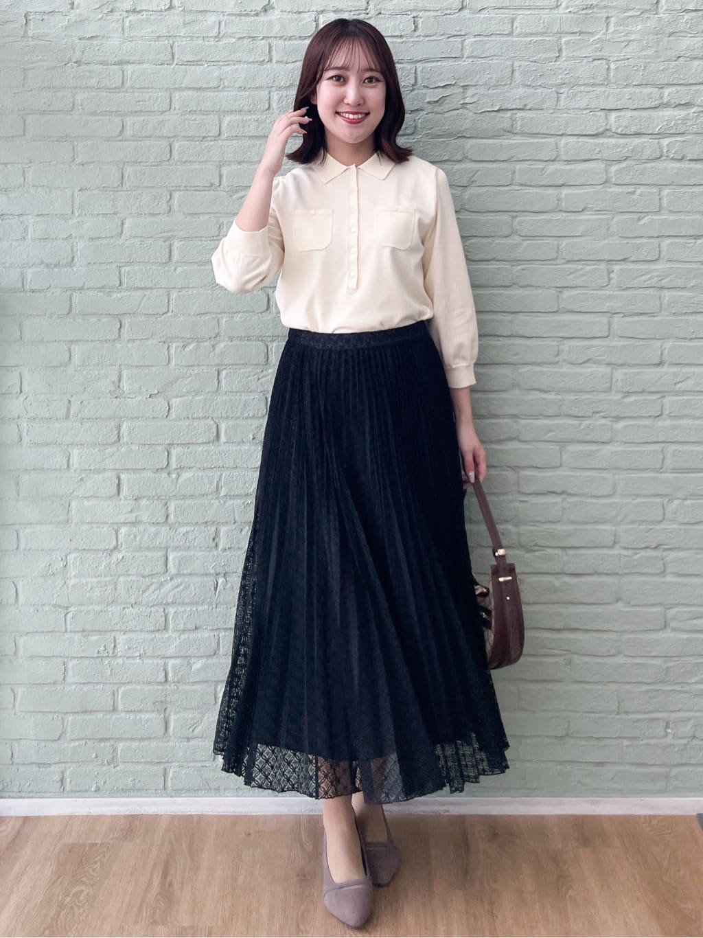 yukariさんの「Reflect｜【透けにくい◎】衿付き七分袖ニット」を使ったコーディネート