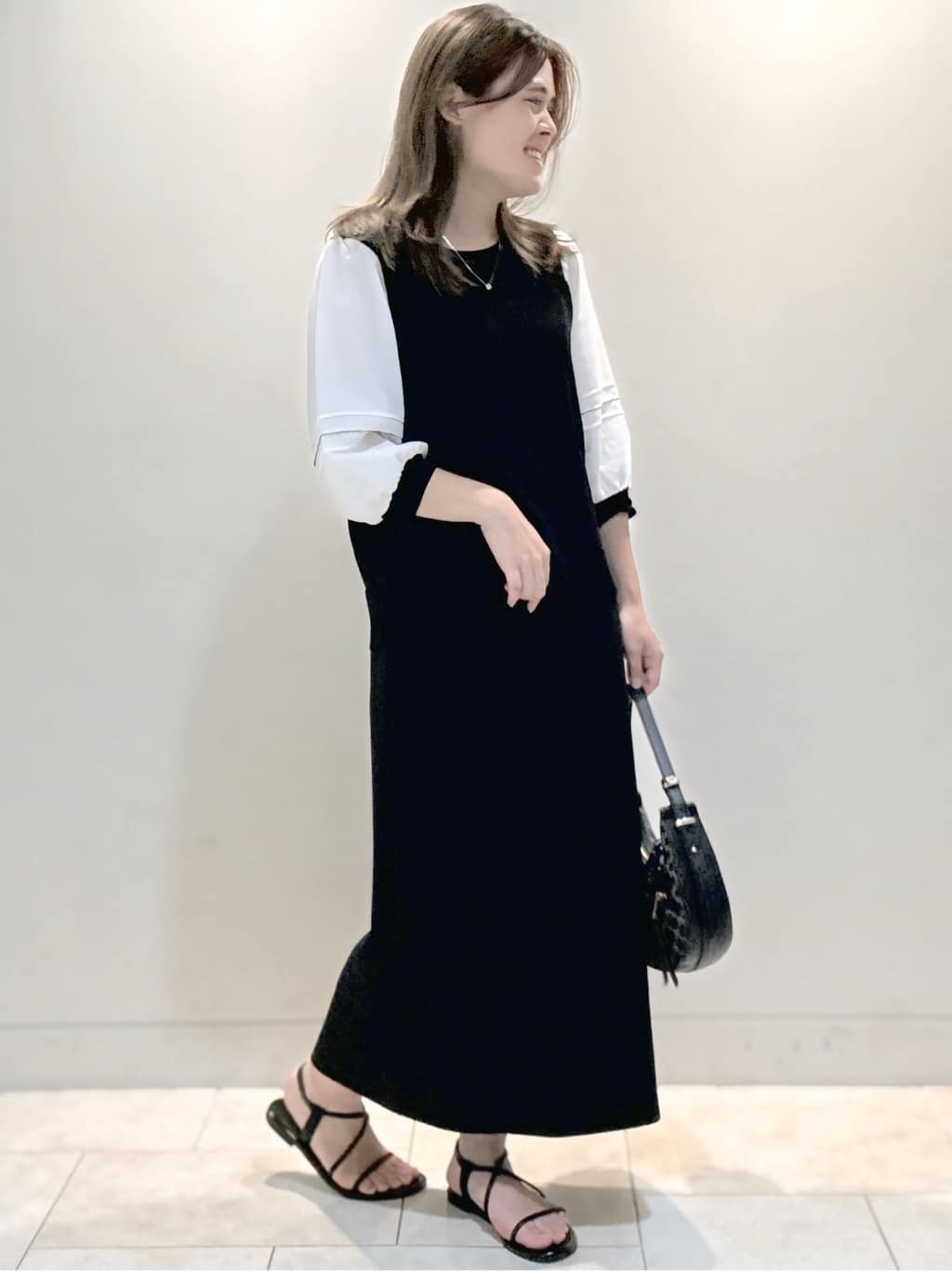 S&auml;K&iuml;さんの「Reflect｜【WEB先行カラーあり／手洗い可】ジョーゼットスリーブ&times;ニット」を使ったコーディネート