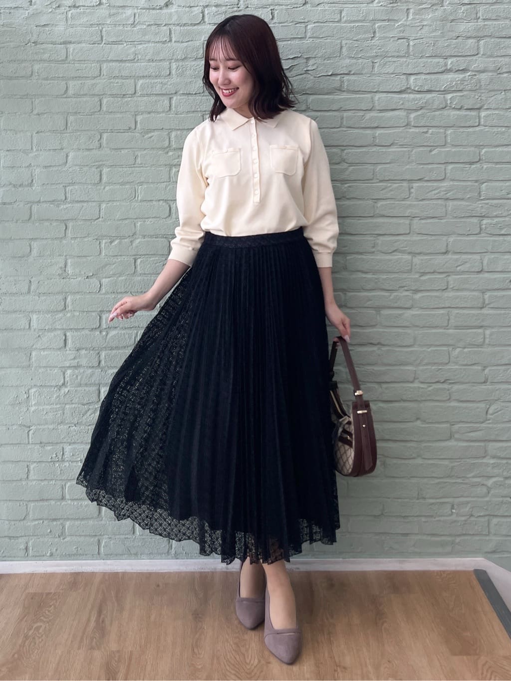 yukariさんの「Reflect｜【透けにくい◎】衿付き七分袖ニット」を使ったコーディネート