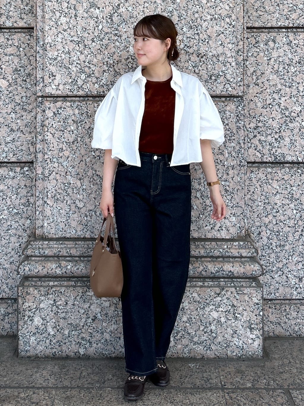 sayaさんの「OPAQUE.CLIP｜バルーンスリーブシャツ【洗濯機洗い可】」を使ったコーディネート