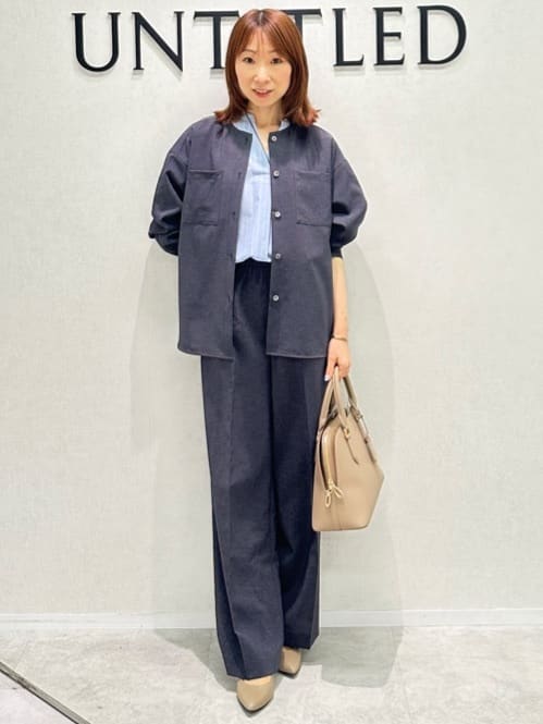 Miwaさんの「UNTITLED｜【洗える/スキッパー】フレンチスリーブシアーブラウス」を使ったコーディネート