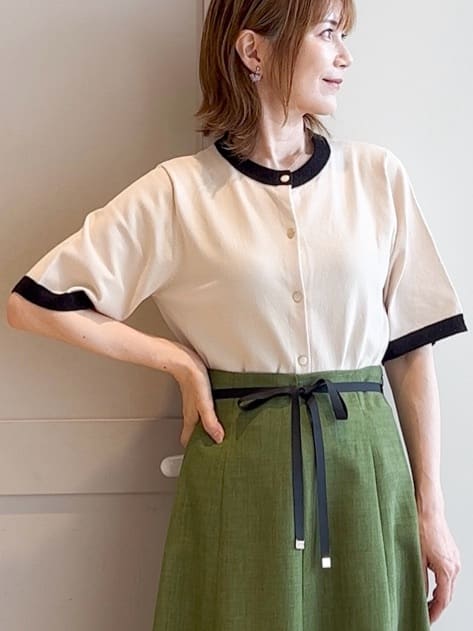 yamakoさんの「grove｜ドットで華やぐ　軽やかマーメイドスカート」を使ったコーディネート