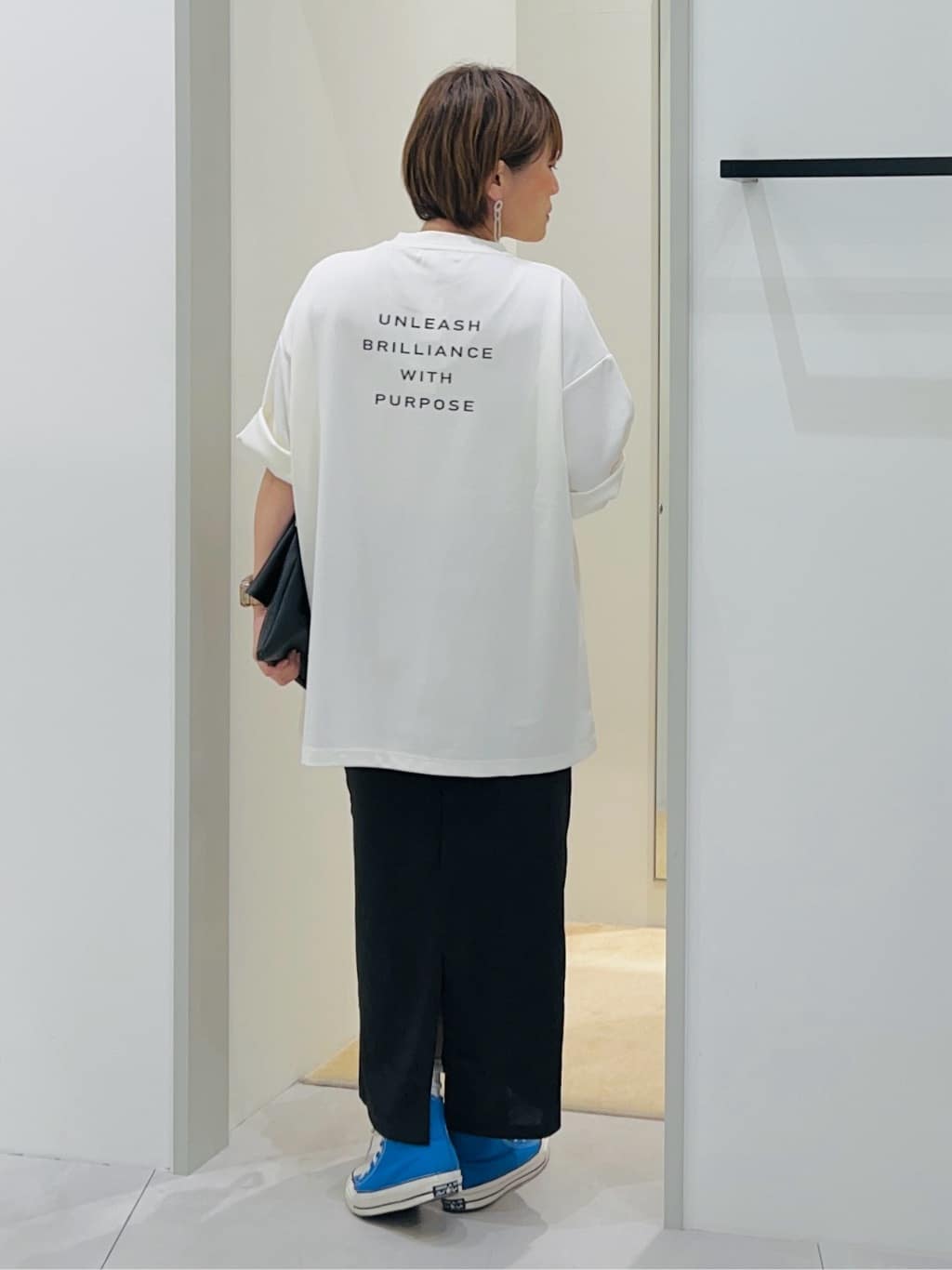 タナさんの「THE SHOP TK｜サイドラメラインタイトスカート【洗濯機OK】」を使ったコーディネート