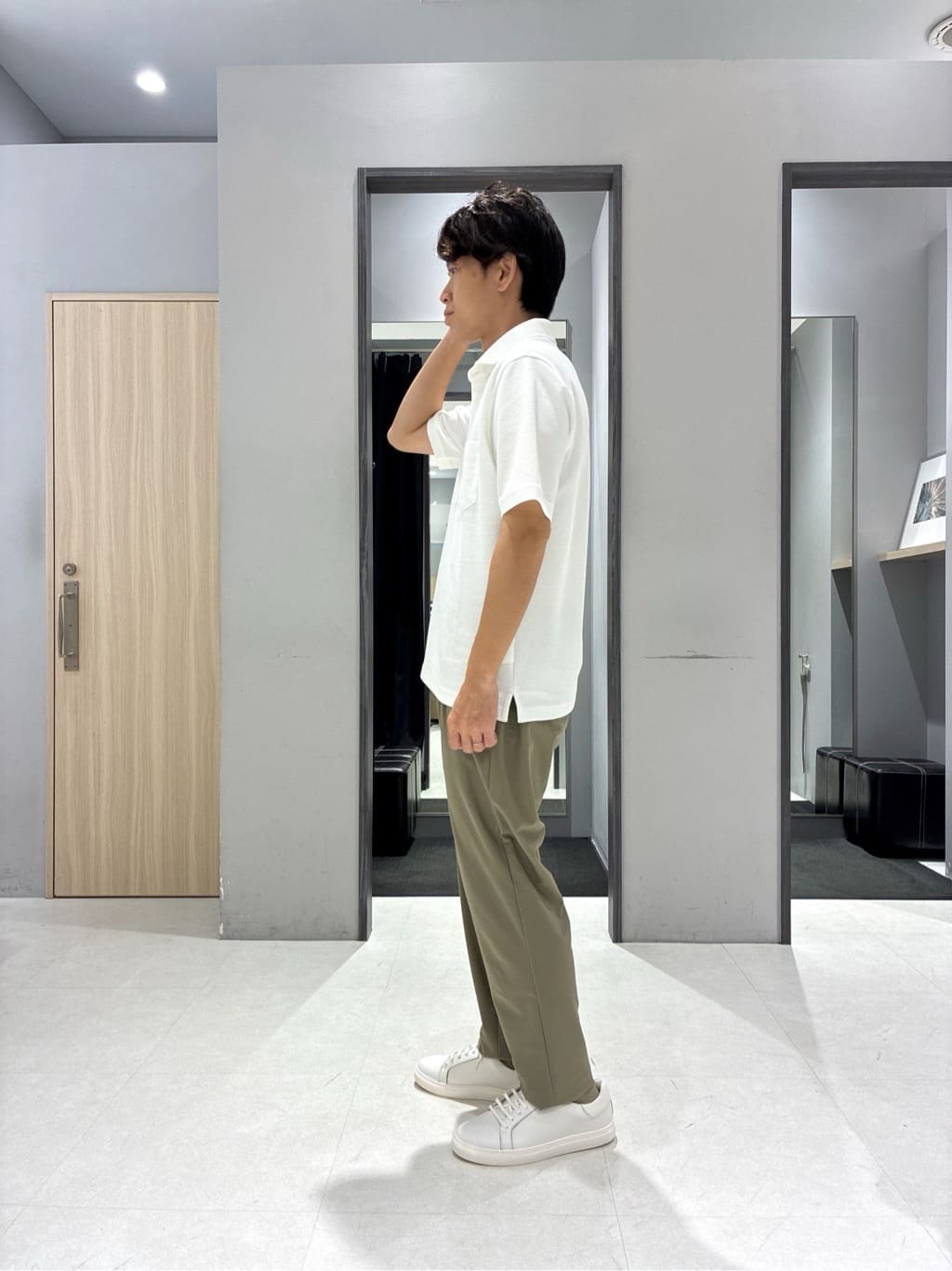 わいずみさんの「TAKEO KIKUCHI｜【抗菌防臭／9色5サイズ展開】ハニカムメランジ ポロシャツ」を使ったコーディネート