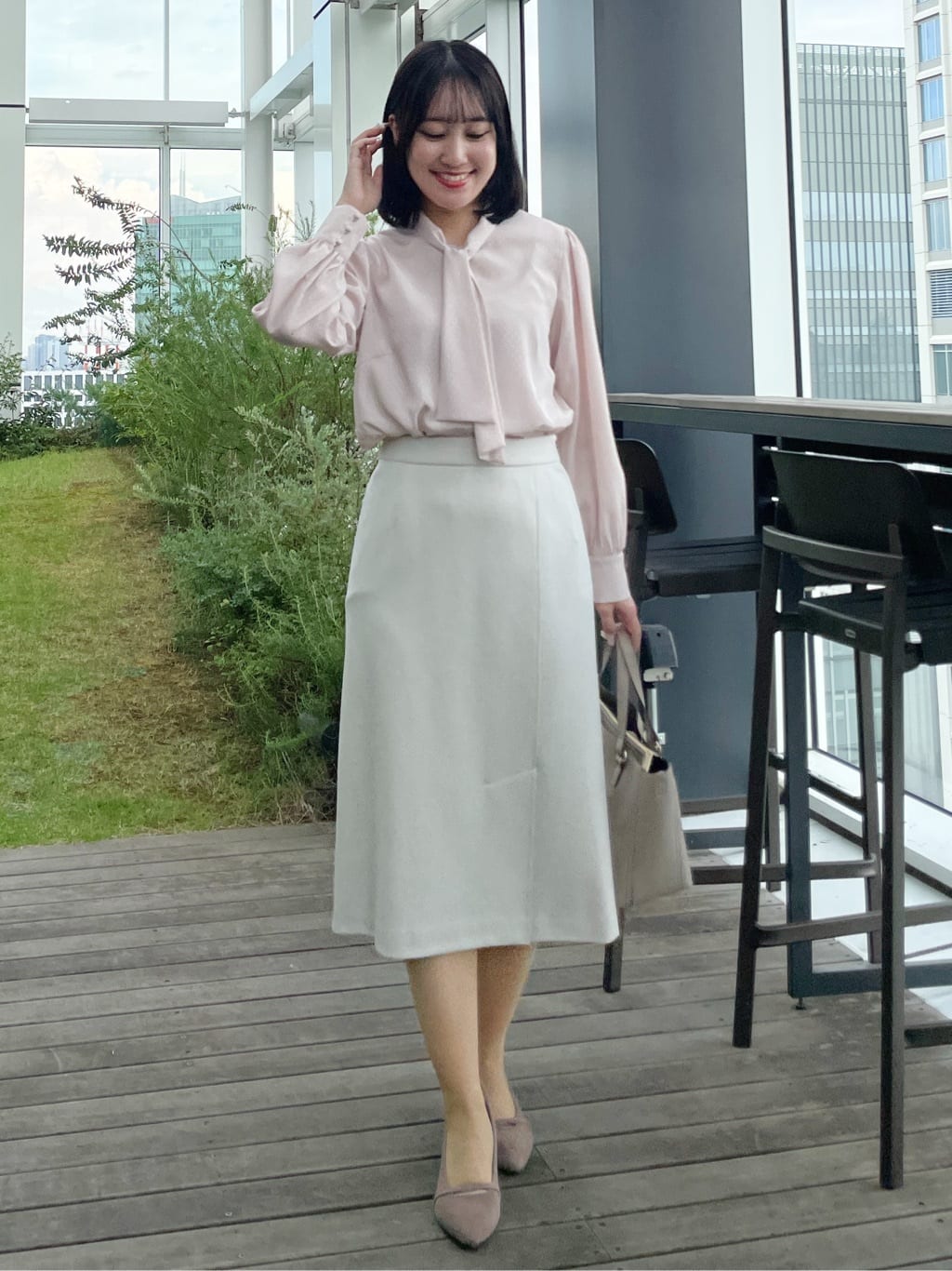 yukariさんの「Reflect｜【ライトアウター／通勤におすすめ◎／セットアップ可／すっきりシルエット】キレイめジャージジャケット」を使ったコーディネート