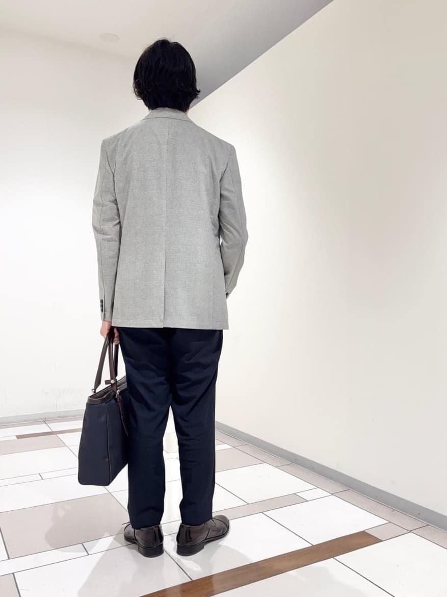 及川さんの「TAKEO KIKUCHI｜【抗菌防臭】COOL DOTS（R）ドビープリント ジャケット」を使ったコーディネート