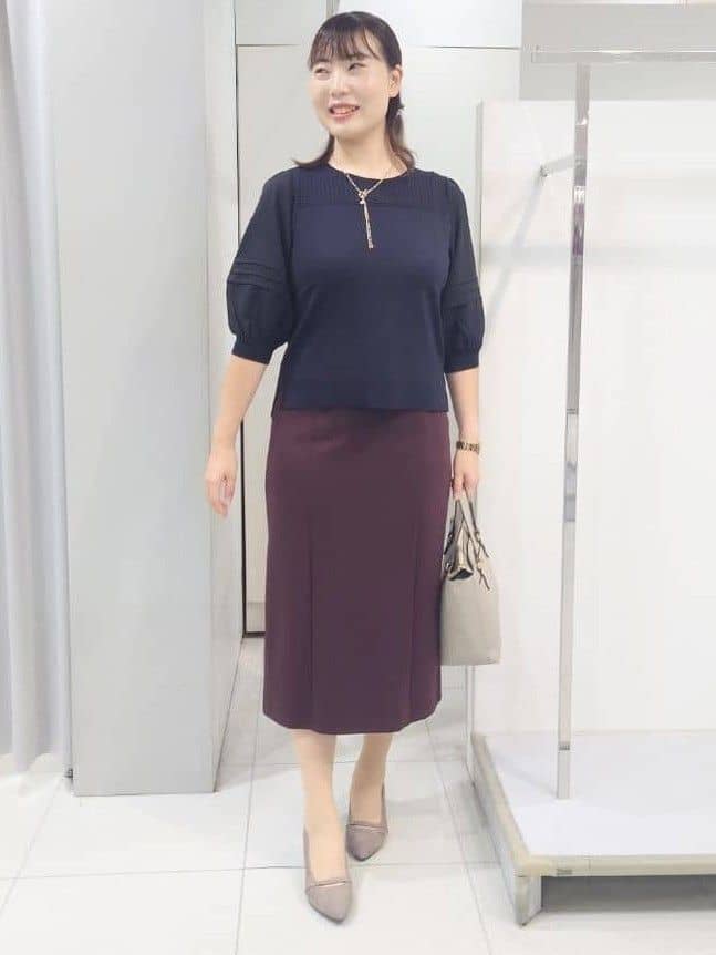 AZUSAさんの「Reflect｜【WEB先行カラーあり／手洗い可】ジョーゼットスリーブ&times;ニット」を使ったコーディネート