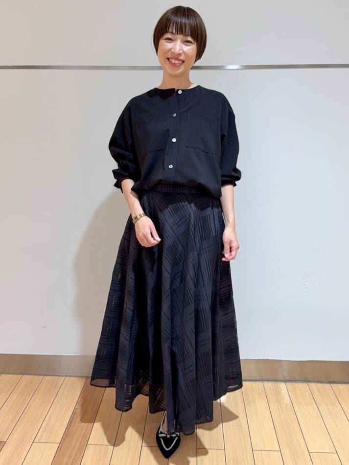 あやさんの「UNTITLED｜【セットアップ可/後ろウエストゴム】シアーチェックスカート」を使ったコーディネート