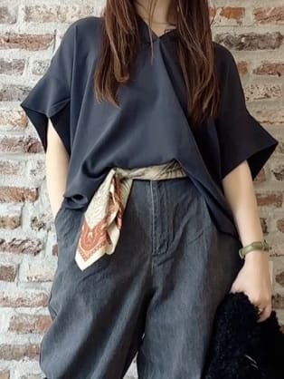 tokiさんの「THE SHOP TK｜【インしなくても決まる】スキッパーシャツ/接触冷感/防シワ/速乾」を使ったコーディネート